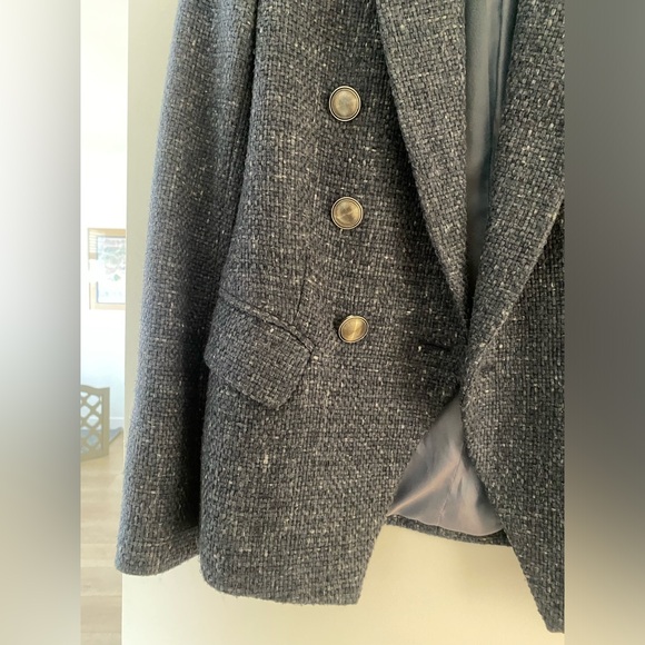 L’Agence Kenzie Double Breasted Blazer - Blue Bird Melange - Size 0 - Picture 7 of 12